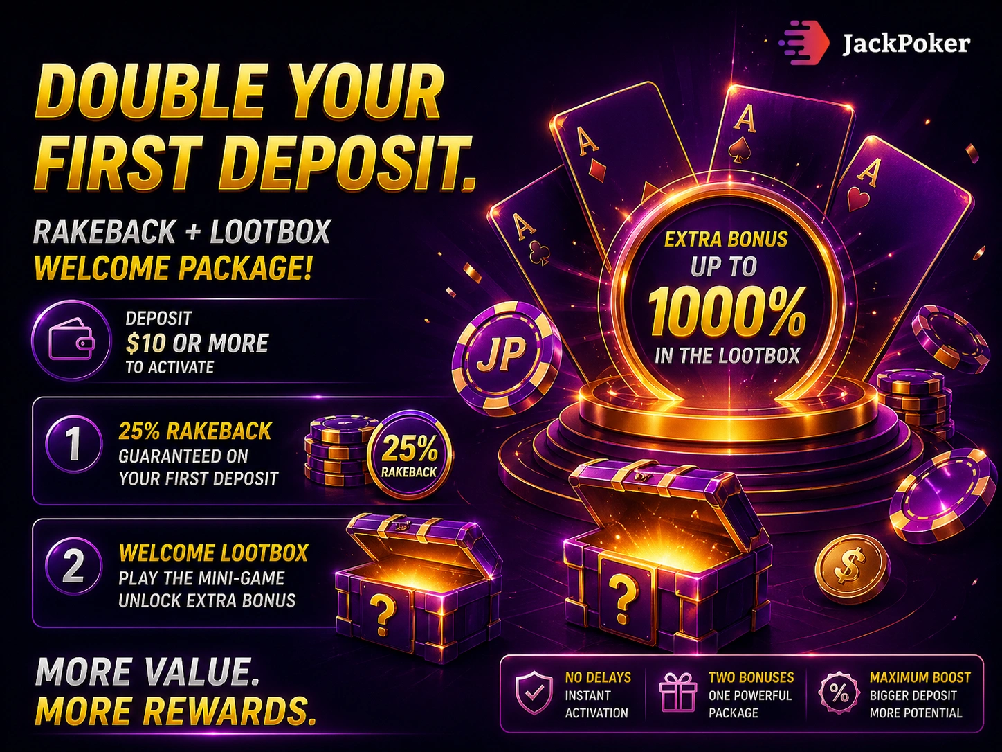 Jackpoker first deposit bonus