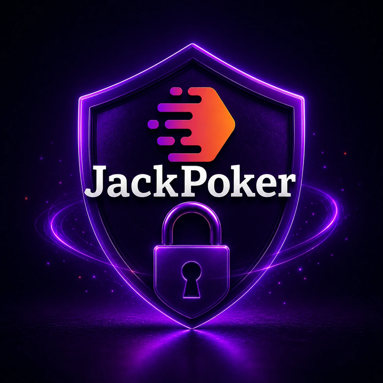 JackPoker security shield with protection lock.