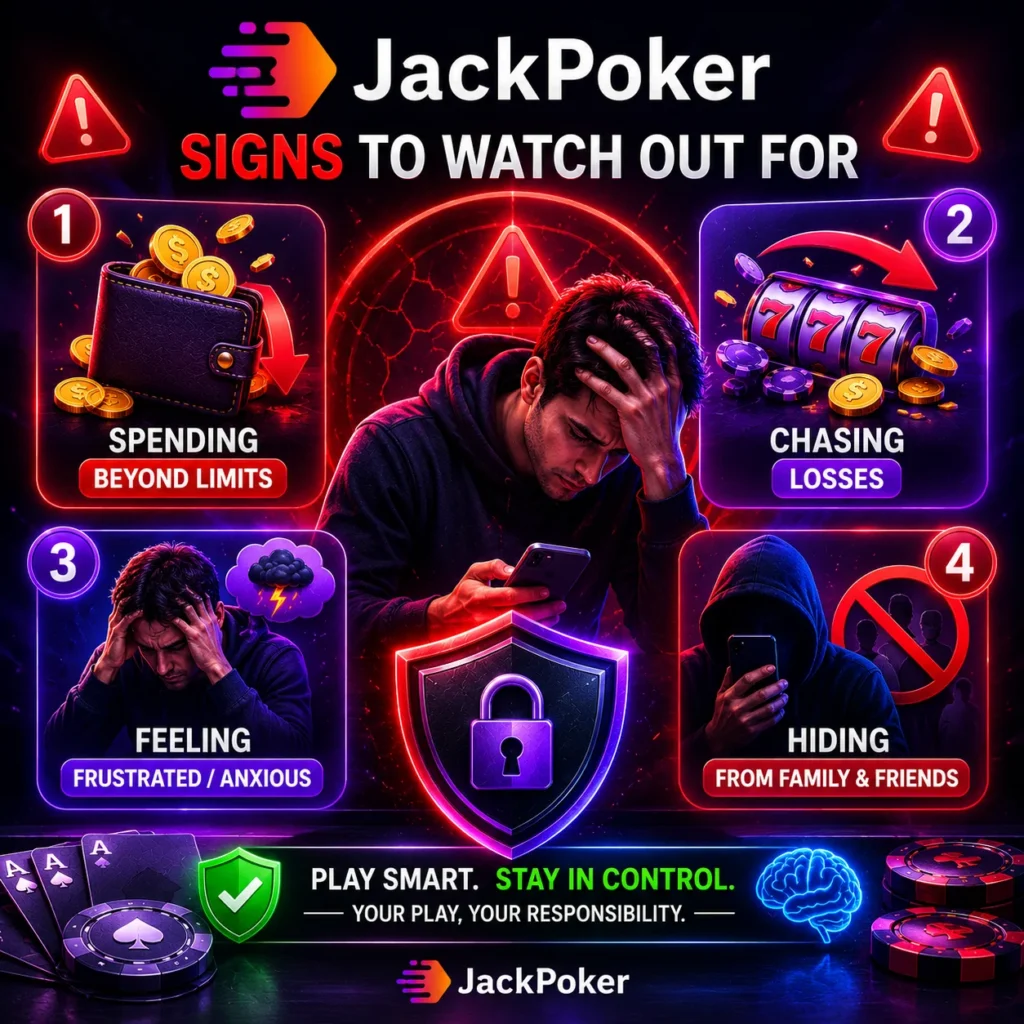 JackPoker warning signs of harmful gambling behavior.