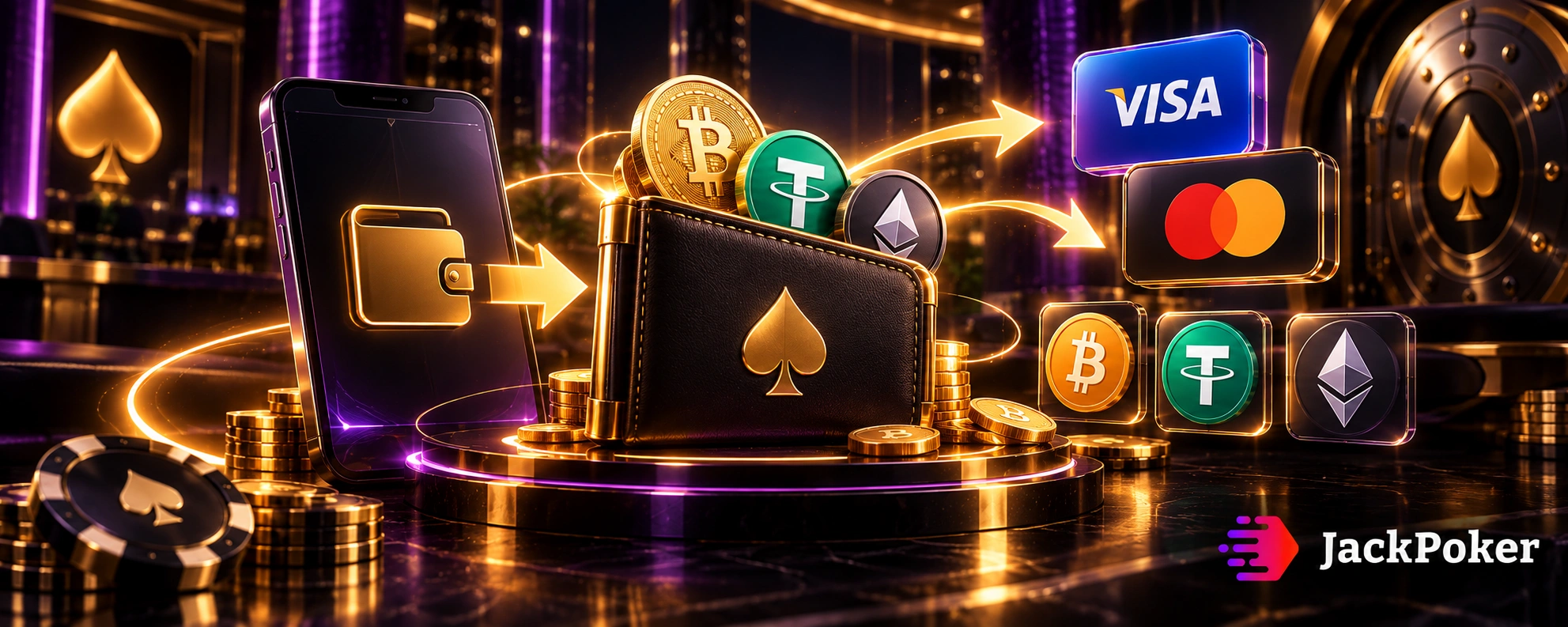 JackPoker способы вывода средств с криптовалютами, банковскими картами, кошельком и безопасным переводом
