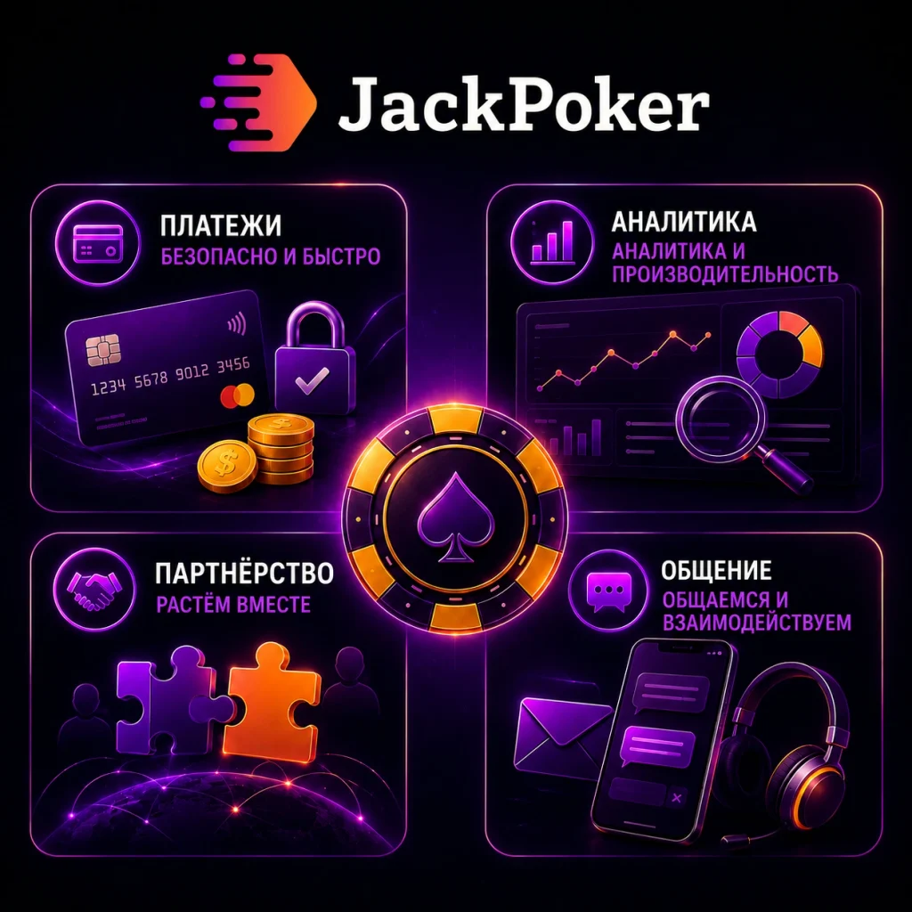JackPoker ΠΎΠ±ΡΠ°Π±ΠΎΡΠΊΠ° ΠΏΠ»Π°ΡΠ΅ΠΆΠ΅ΠΉ, Π°Π½Π°Π»ΠΈΡΠΈΠΊΠ°, ΠΏΠ°ΡΡΠ½ΡΡΡΠΊΠΈΠ΅ ΠΏΡΠΎΠ³ΡΠ°ΠΌΠΌΡ ΠΈ ΡΠ²ΡΠ·Ρ Ρ ΠΊΠ»ΠΈΠ΅Π½ΡΠ°ΠΌΠΈ